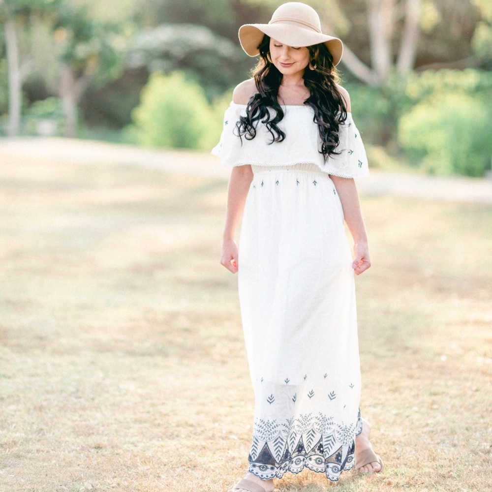 Off The Shoulder Maternity Maxi Dress - Picture 4 of 6